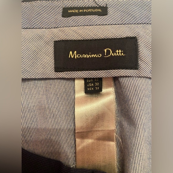 Massimo Dutti Dress Blue Pants Men's Super 130’s Wool Size 32/32 - Picture 8 of 9